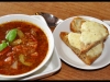 Tuoretomaattikeitto ja mozzarellaleipää – Fresh Tomato Soup with Mozzarella Bread
